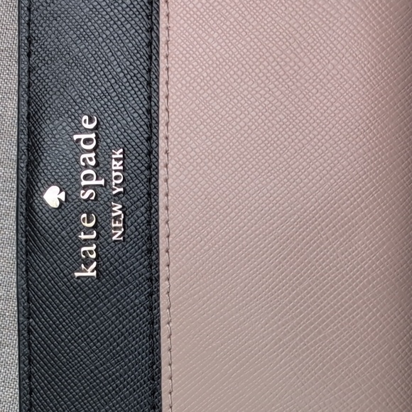 Kate Spade NY Staci Colorblock Large Slim Black, Nude, & Gold Wallet Leather - Picture 3 of 10